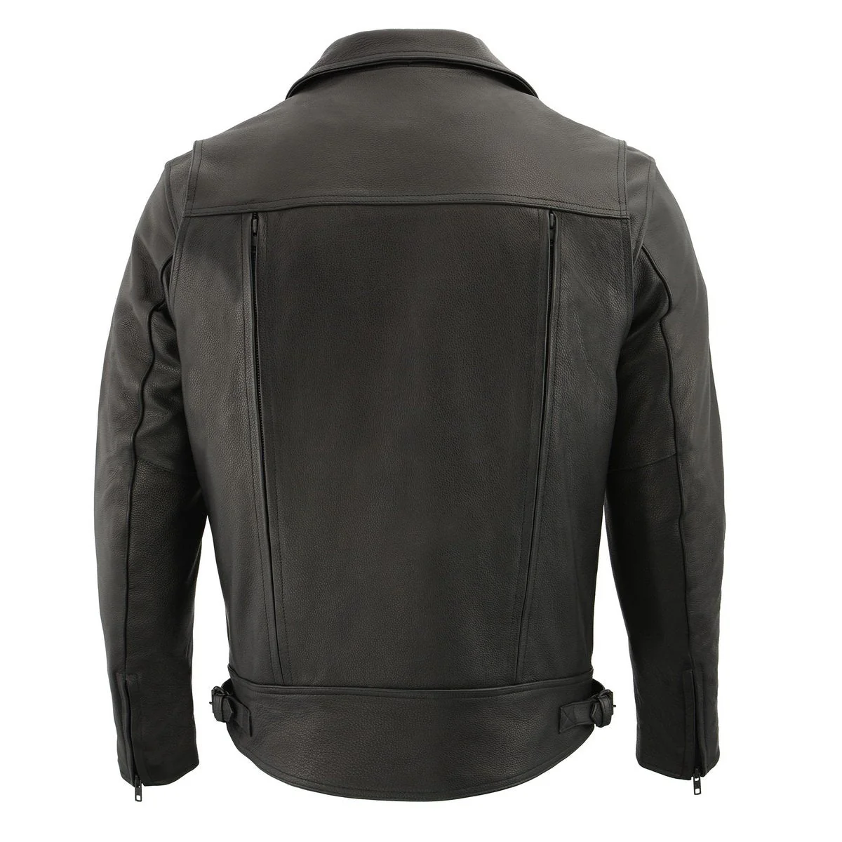 Milwaukee Leather LKM1720T Men's Tall Sizes Black Premium Leather Motorcycle Vented Leather Jacket w/ Utility Pockets - Image 4