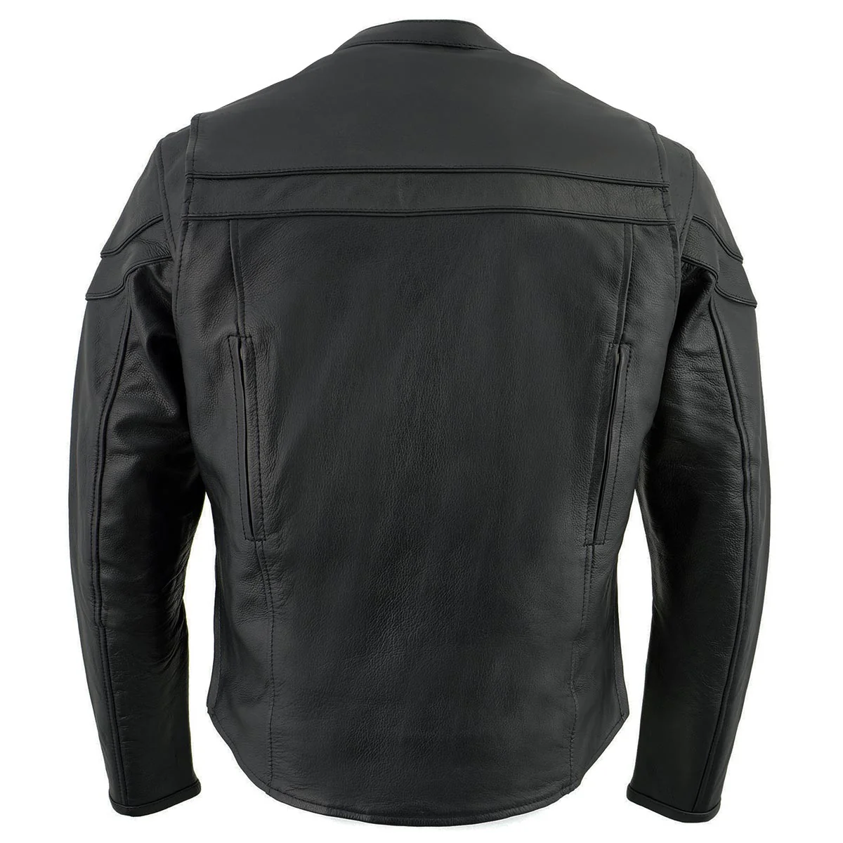 Milwaukee Leather LKM1725 Men's Black Leather Sporty Crossover Scooter Motorcycle Jacket w/ Reflective Piping - Image 12