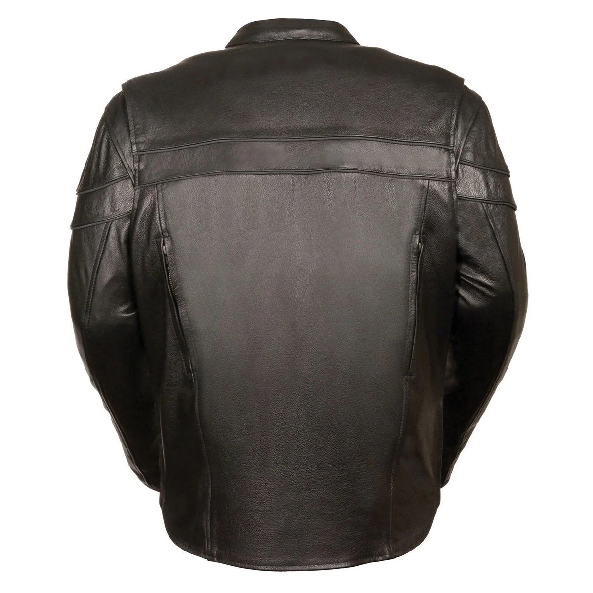 Milwaukee Leather LKM1725 Men's Black Leather Sporty Crossover Scooter Motorcycle Jacket w/ Reflective Piping - Image 3