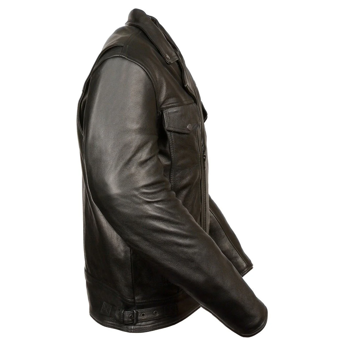 Milwaukee Leather LKM1760 Men's Black Leather Motorcycle Riders Jacket w/ Multi-Utility Pockets - Image 11