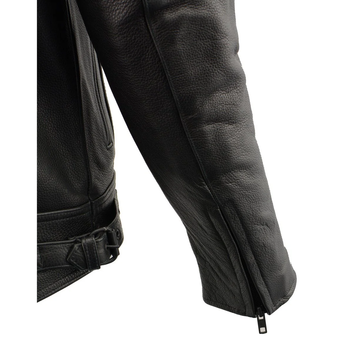 Milwaukee Leather LKM1760 Men's Black Leather Motorcycle Riders Jacket w/ Multi-Utility Pockets - Image 13