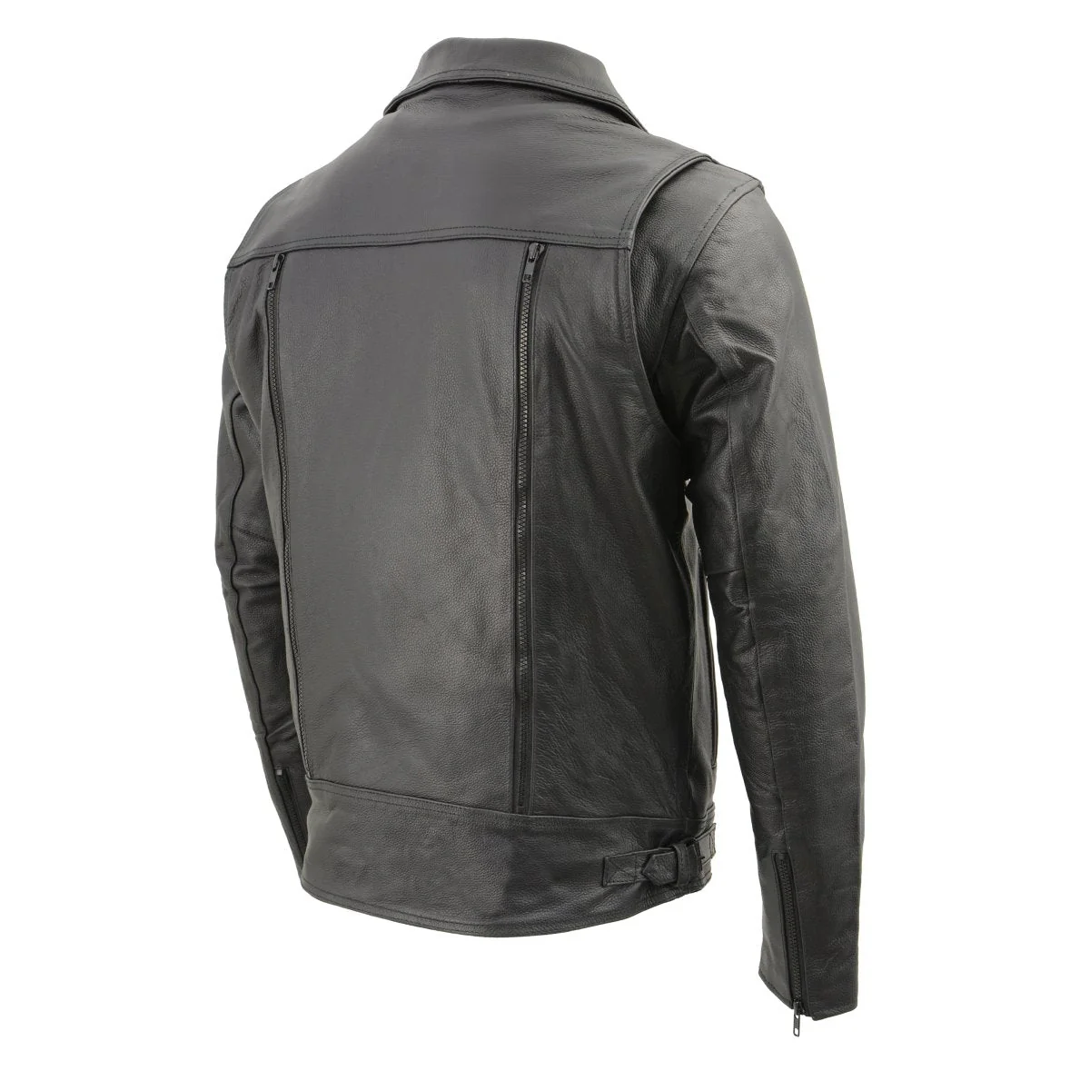 Milwaukee Leather LKM1760 Men's Black Leather Motorcycle Riders Jacket w/ Multi-Utility Pockets - Image 15