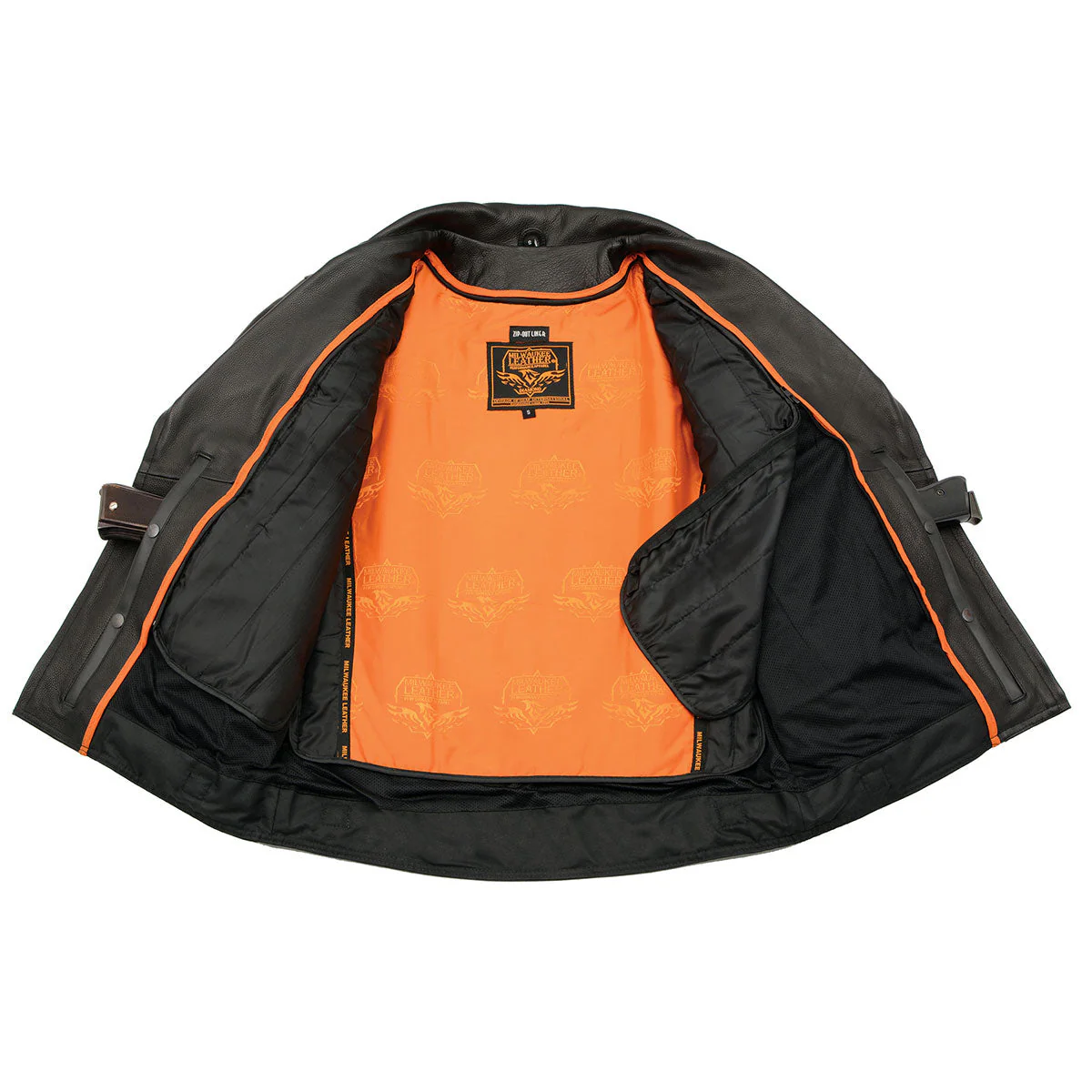 Milwaukee Leather LKM1760 Men's Black Leather Motorcycle Riders Jacket w/ Multi-Utility Pockets - Image 25
