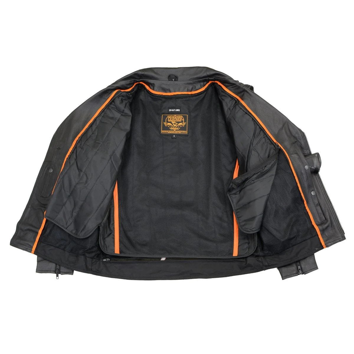 Milwaukee Leather LKM1760 Men's Black Leather Motorcycle Riders Jacket w/ Multi-Utility Pockets - Image 5