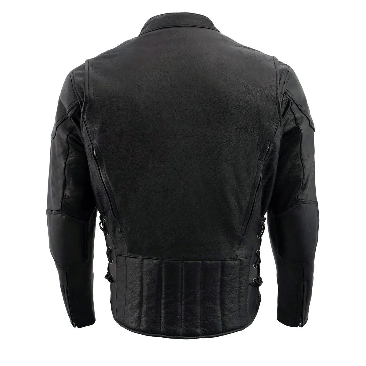 Milwaukee Leather LKM1765 Men's Black Leather Racer Style Side Laced Motorcycle Jacket w/ Ventilation System - Image 19