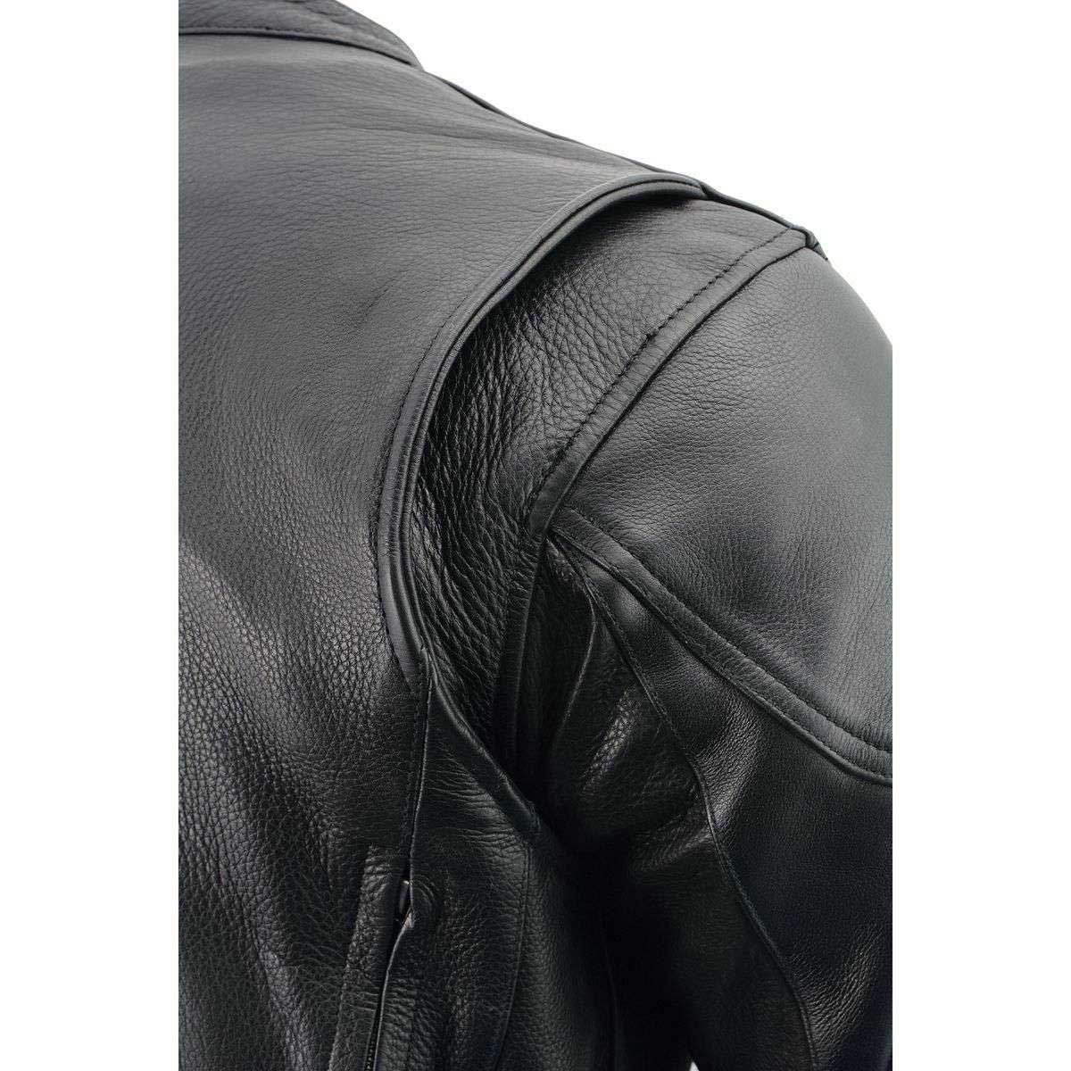 Milwaukee Leather LKM1765 Men's Black Leather Racer Style Side Laced Motorcycle Jacket w/ Ventilation System - Image 20