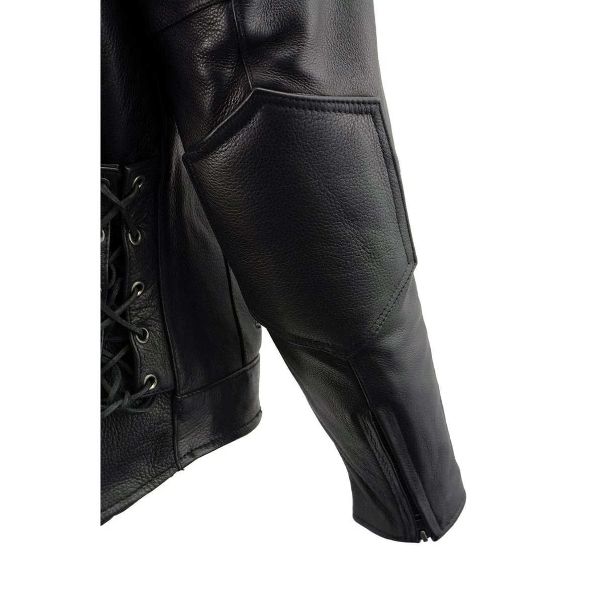 Milwaukee Leather LKM1765 Men's Black Leather Racer Style Side Laced Motorcycle Jacket w/ Ventilation System - Image 22