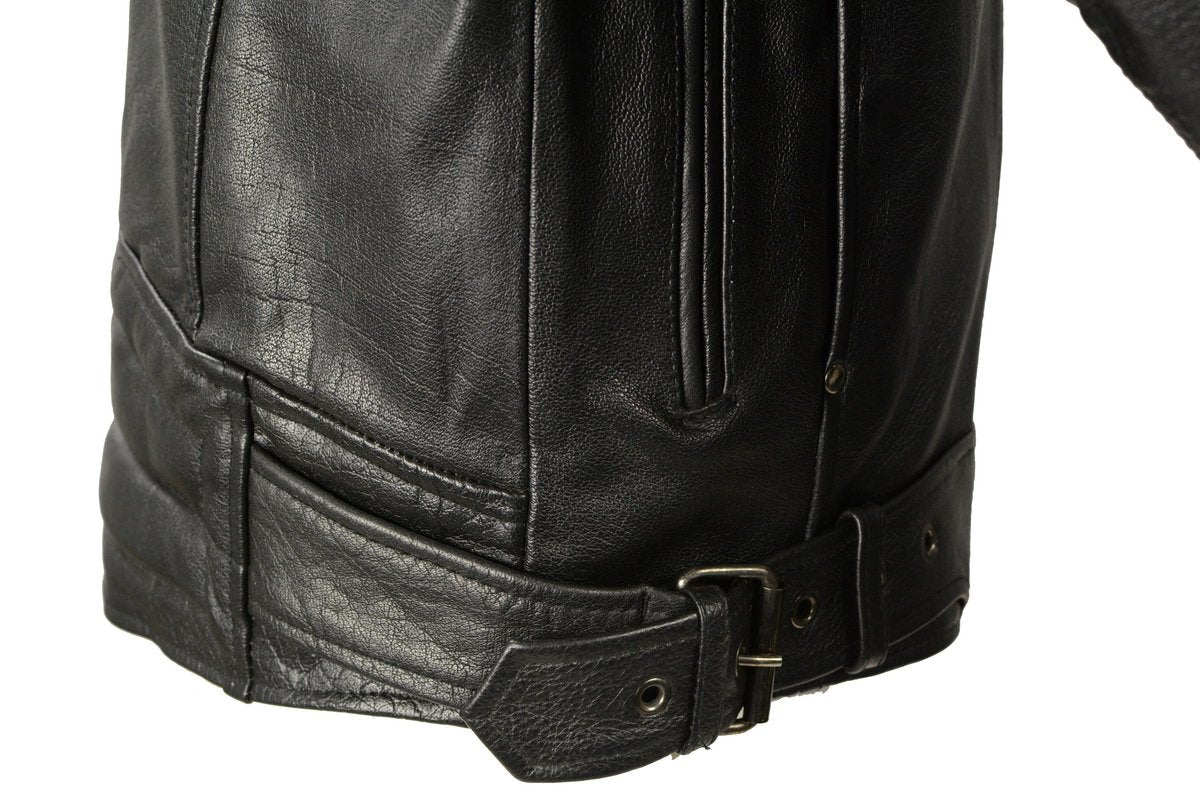 Milwaukee Leather LKM1770 Men's Black Premium Thick Leather Motorcycle Jacket Brando Style Biker Jacket - Image 11