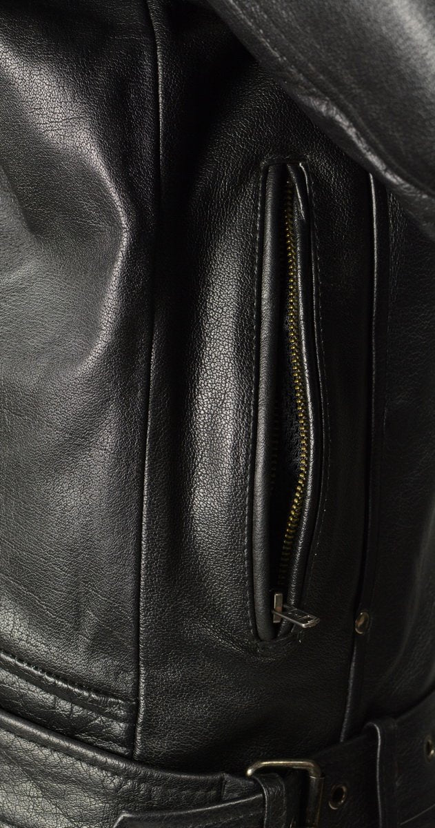 Milwaukee Leather LKM1770 Men's Black Premium Thick Leather Motorcycle Jacket Brando Style Biker Jacket - Image 12