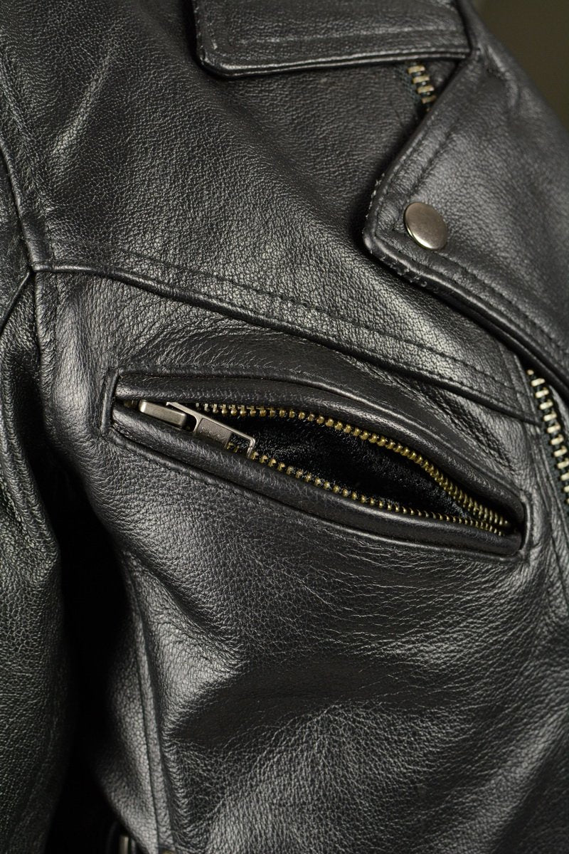 Milwaukee Leather LKM1770 Men's Black Premium Thick Leather Motorcycle Jacket Brando Style Biker Jacket - Image 14