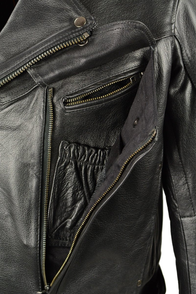 Milwaukee Leather LKM1770 Men's Black Premium Thick Leather Motorcycle Jacket Brando Style Biker Jacket - Image 15