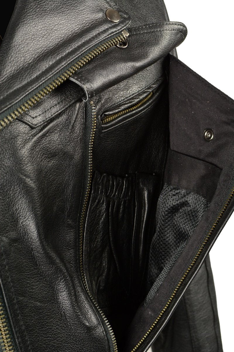 Milwaukee Leather LKM1770 Men's Black Premium Thick Leather Motorcycle Jacket Brando Style Biker Jacket - Image 16