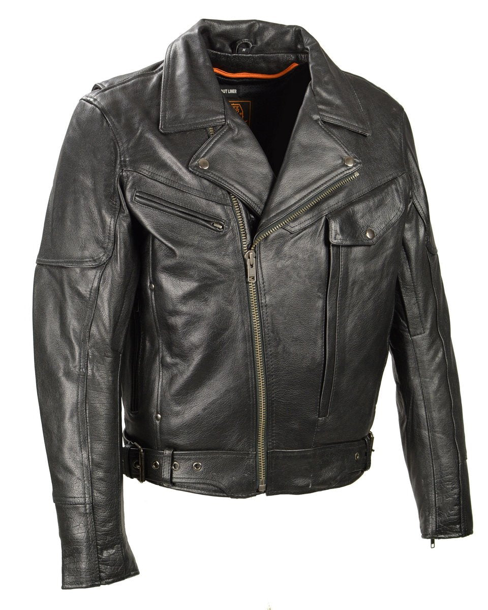 Milwaukee Leather LKM1770 Men's Black Premium Thick Leather Motorcycle Jacket Brando Style Biker Jacket - Image 18