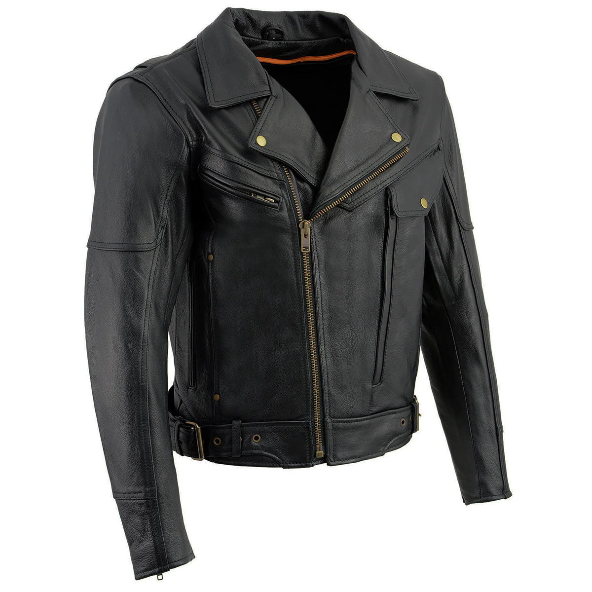 Milwaukee Leather LKM1770 Men's Black Premium Thick Leather Motorcycle Jacket Brando Style Biker Jacket - Image 20