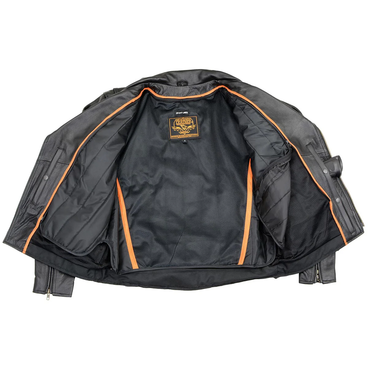 Milwaukee Leather LKM1770 Men's Black Premium Thick Leather Motorcycle Jacket Brando Style Biker Jacket - Image 23