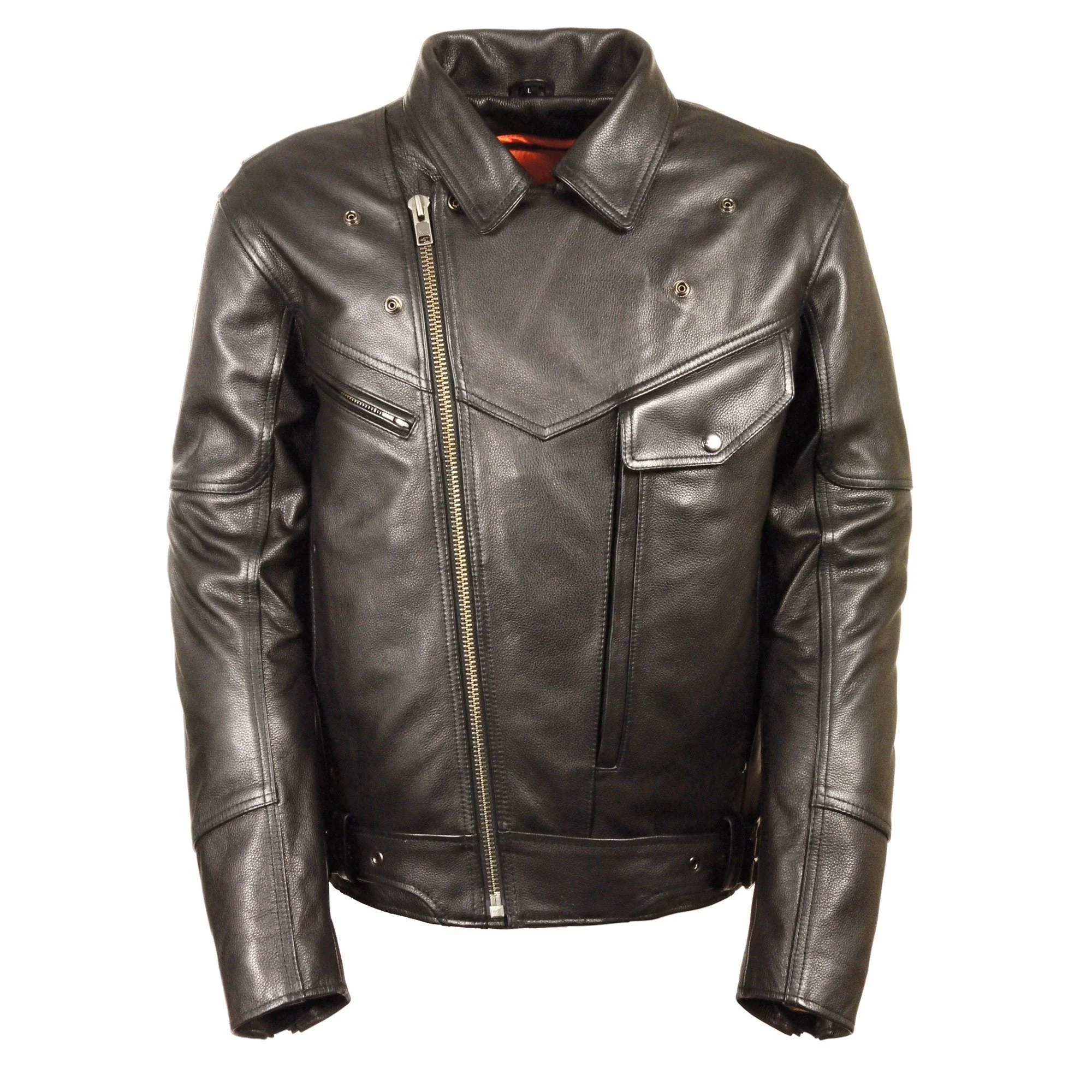 Milwaukee Leather LKM1770 Men's Black Premium Thick Leather Motorcycle Jacket Brando Style Biker Jacket - Image 5