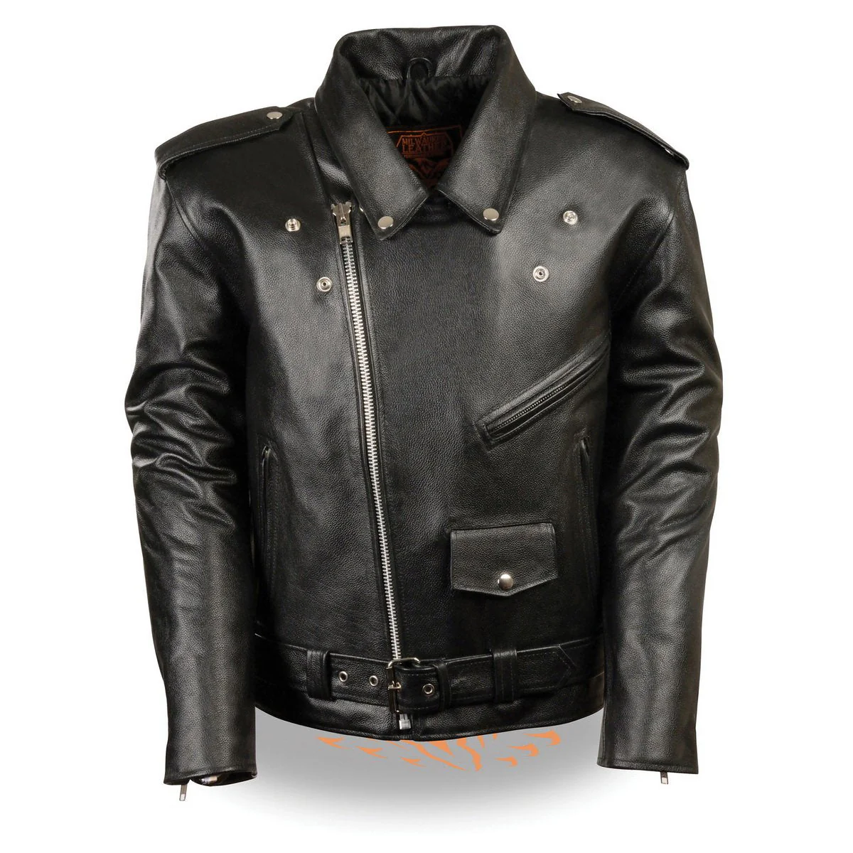 Milwaukee Leather LKM1781 Men's The Legend Classic Black Premium Leather Motorcycle Jacket w/ Quilted Liner - Image 4