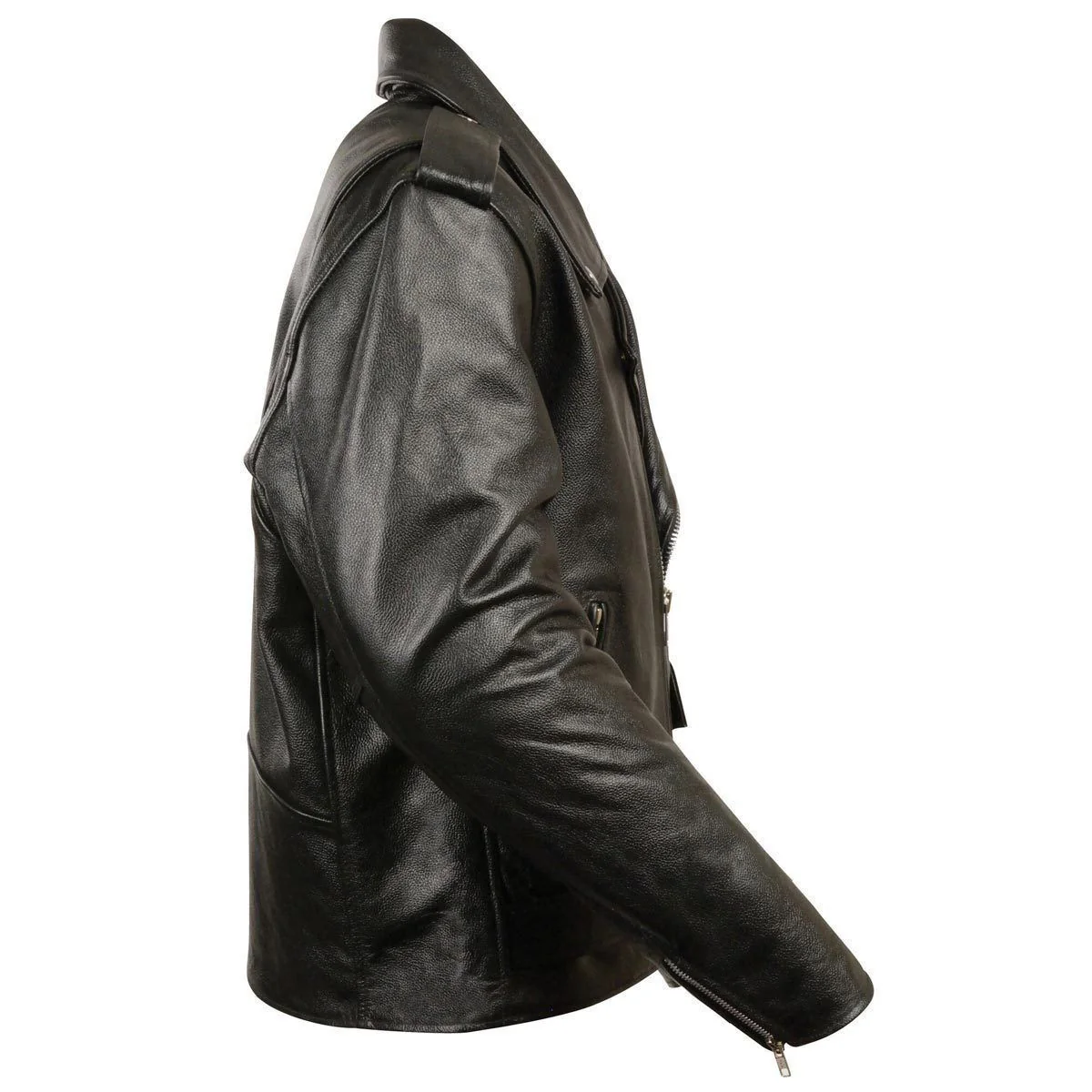 Milwaukee Leather LKM1781 Men's The Legend Classic Black Premium Leather Motorcycle Jacket w/ Quilted Liner - Image 5