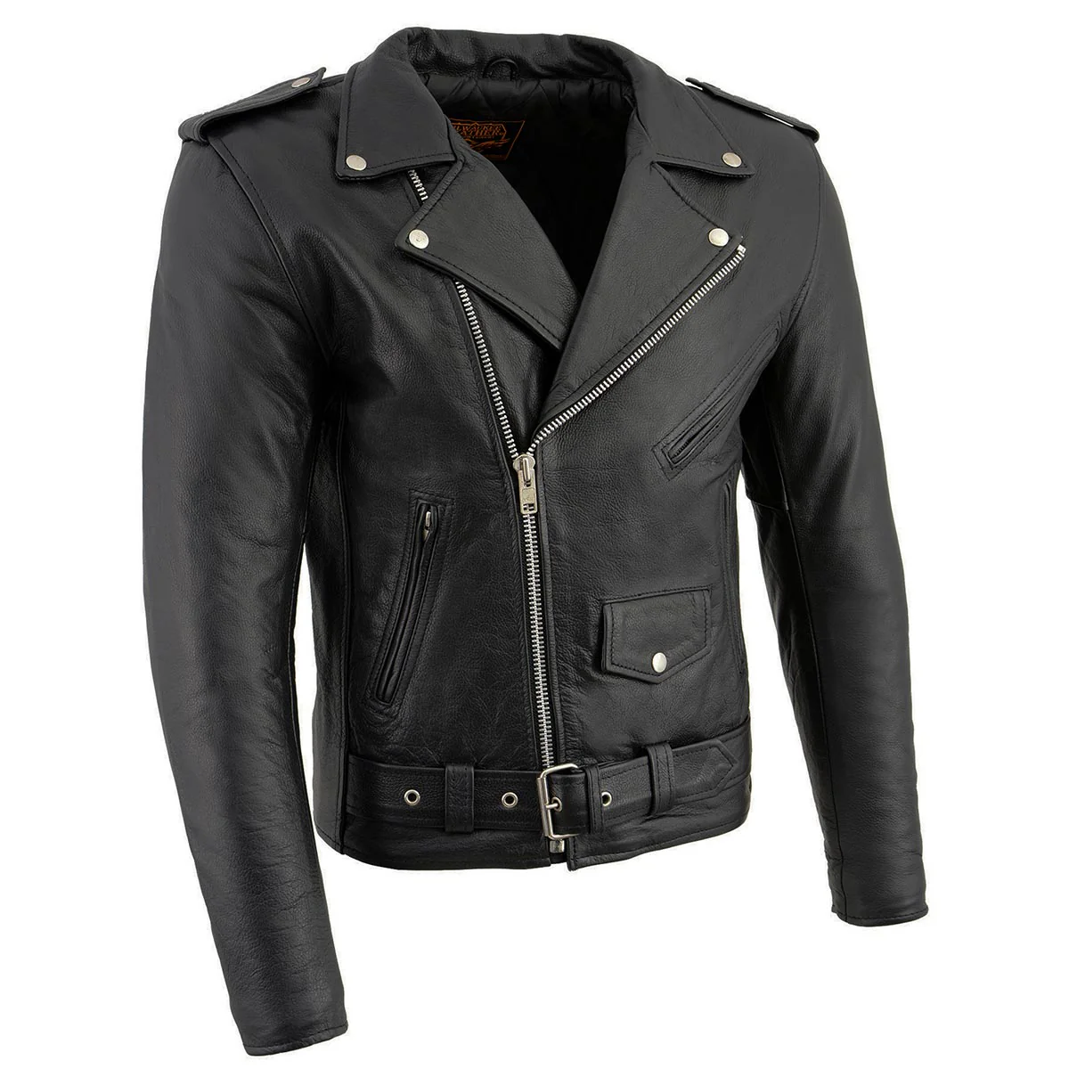 Milwaukee Leather LKM1781 Men's The Legend Classic Black Premium Leather Motorcycle Jacket w/ Quilted Liner - Image 6