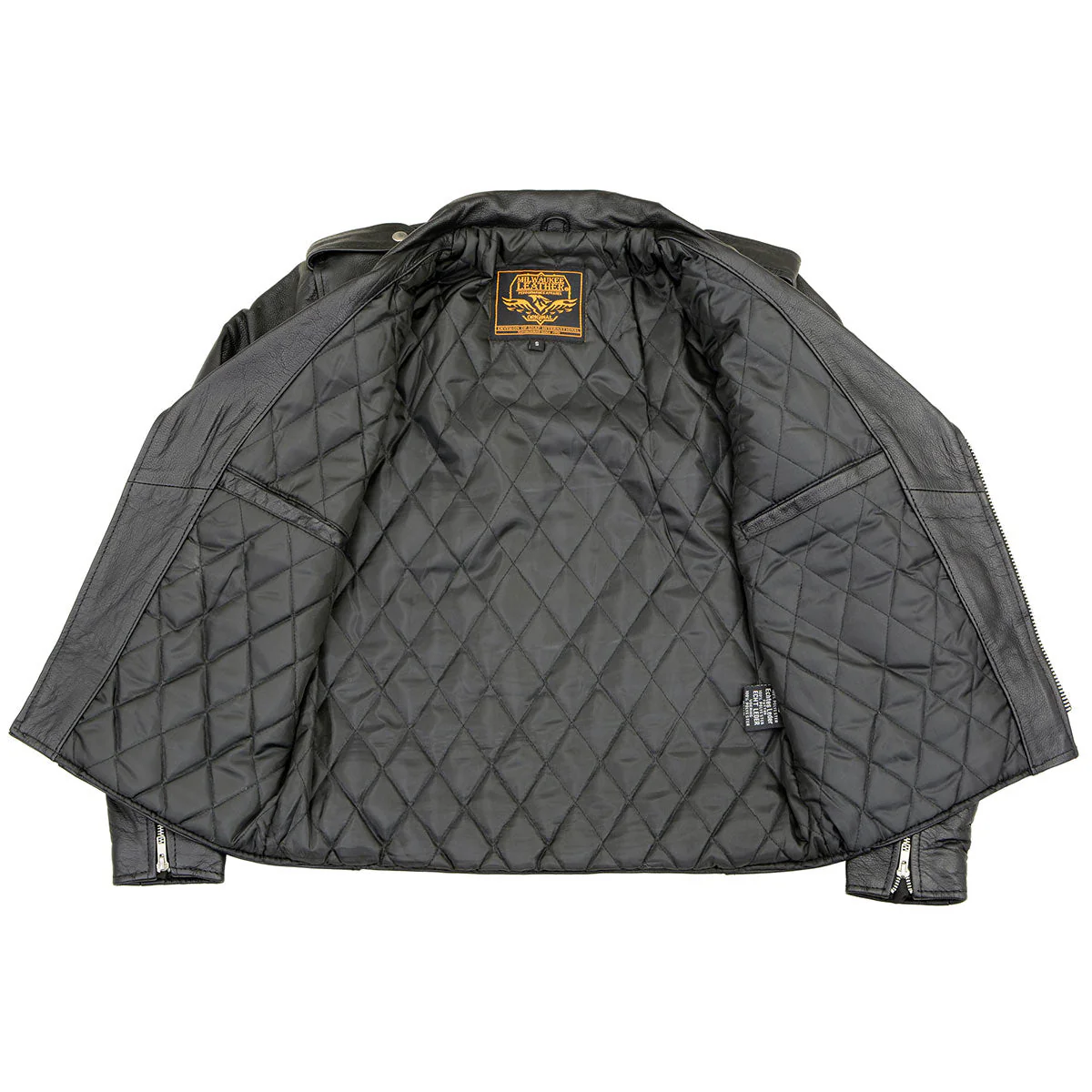 Milwaukee Leather LKM1781 Men's The Legend Classic Black Premium Leather Motorcycle Jacket w/ Quilted Liner - Image 9