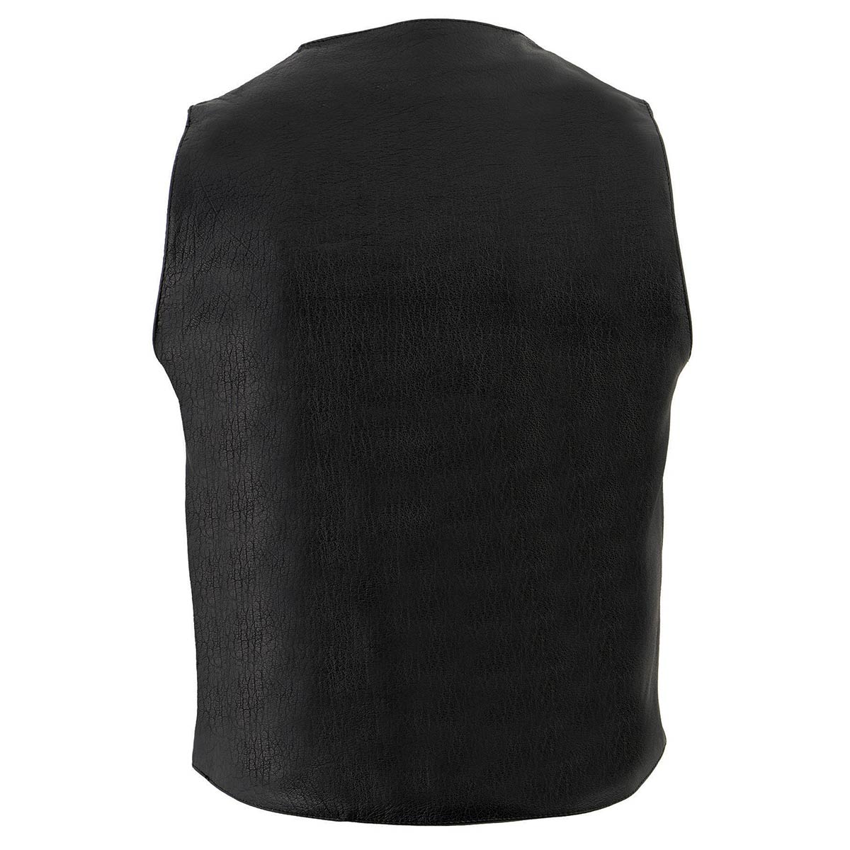 Milwaukee Leather LKM3700 Men's Black Leather Classic V-Neck Motorcycle Rider Vest w/ Buffalo Nickel Snaps Closure - Image 5