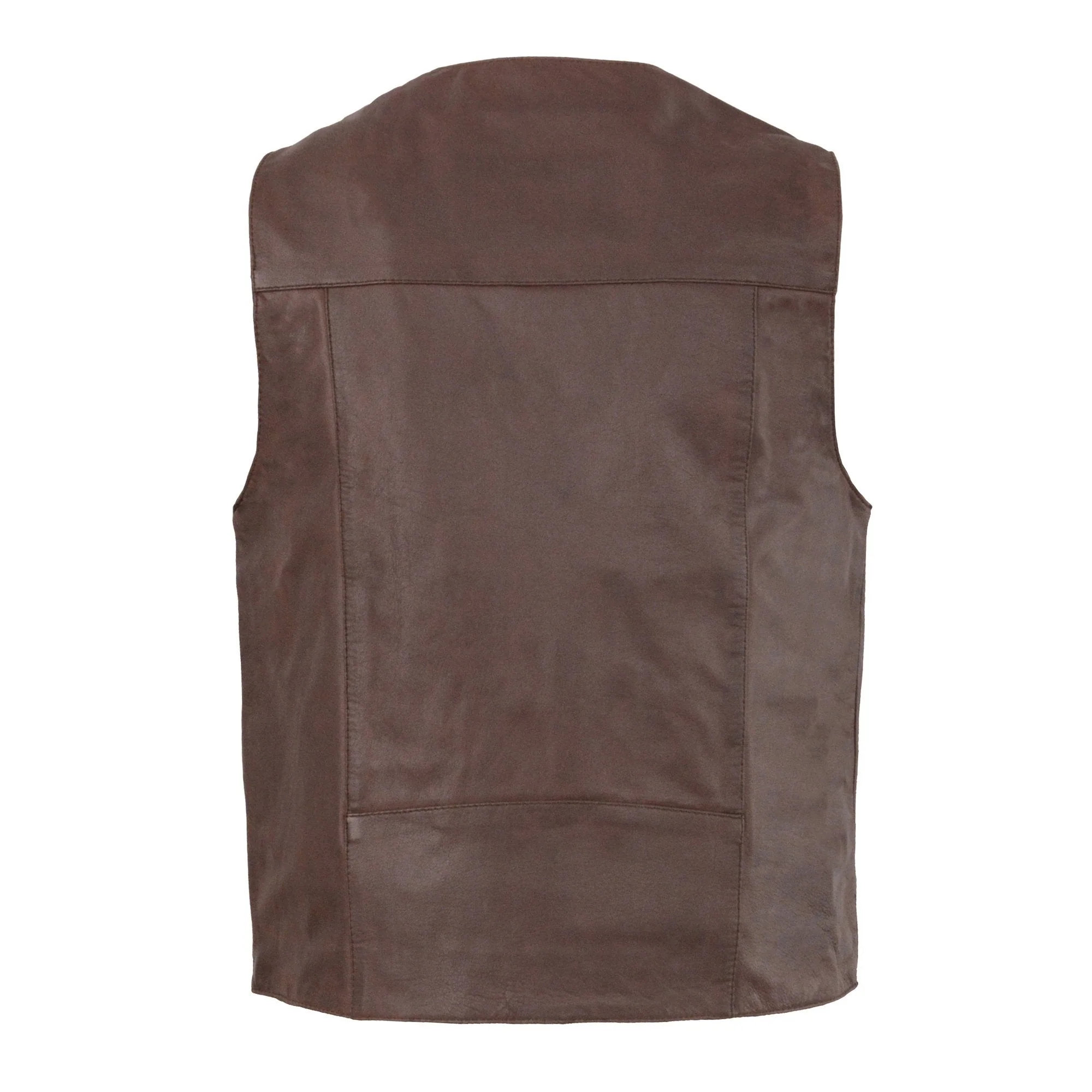 Milwaukee Leather LKM3702 Men's Leather V-Neck Western Style Motorcycle Rider Vest w/Classic Buffalo Snaps Closure - Image 2