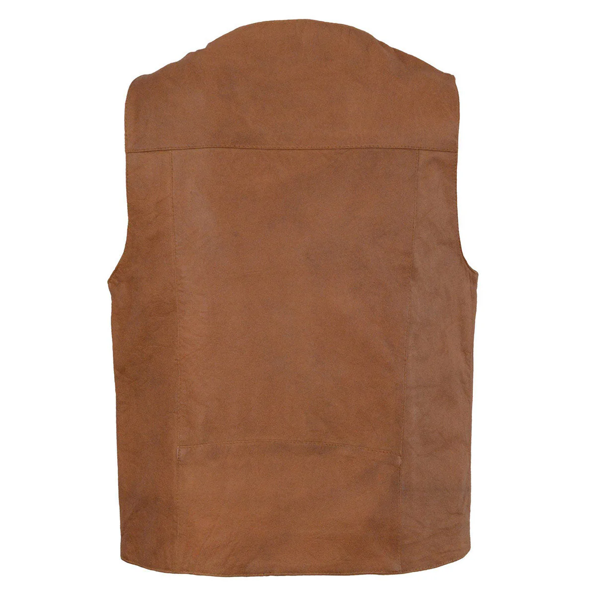 Milwaukee Leather LKM3702 Men's Saddle Leather Classic V-Neck Western Style Motorcycle Rider Vest w/ Buffalo Snaps - Image 5