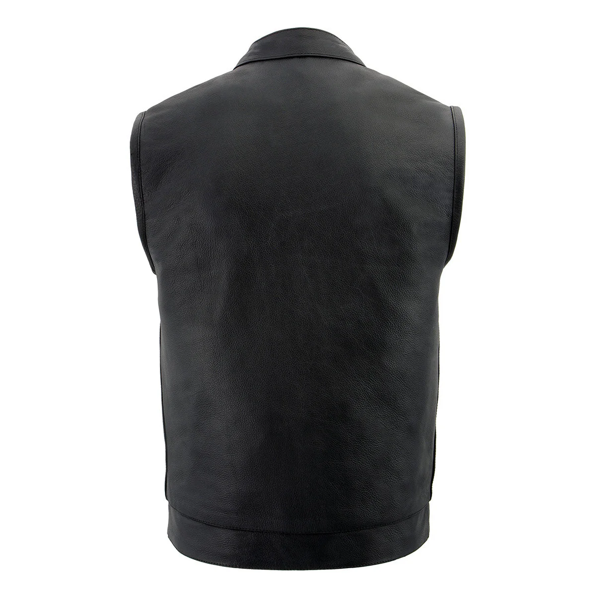 Milwaukee Leather LKM3713 Men's Black Leather Club Style Motorcycle Rider Vest W/ Dual Closure Zipper and Snaps - Image 12