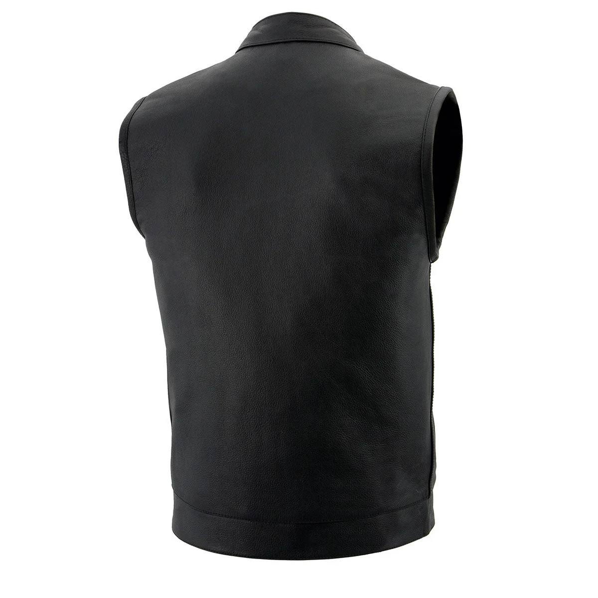 Milwaukee Leather LKM3713 Men's Black Leather Club Style Motorcycle Rider Vest W/ Dual Closure Zipper and Snaps - Image 19