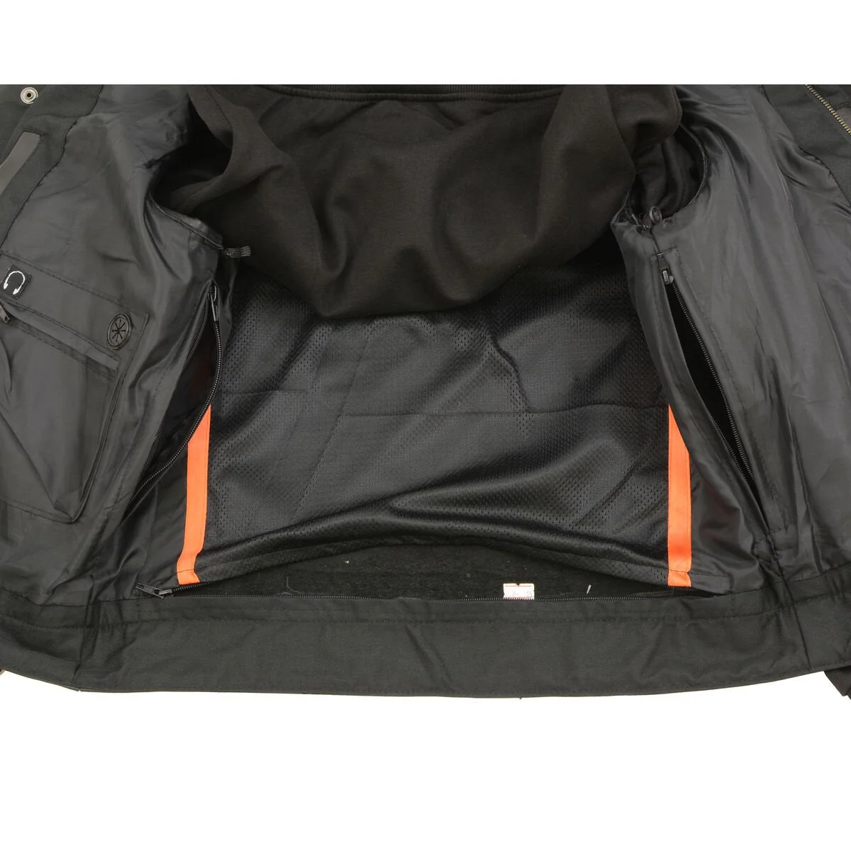Milwaukee Leather LKM3714 Men's Black Club Style '2 in 1' Zipper Vest with Full Sleeve Hoodie and Quick Draw Pocket - Image 6