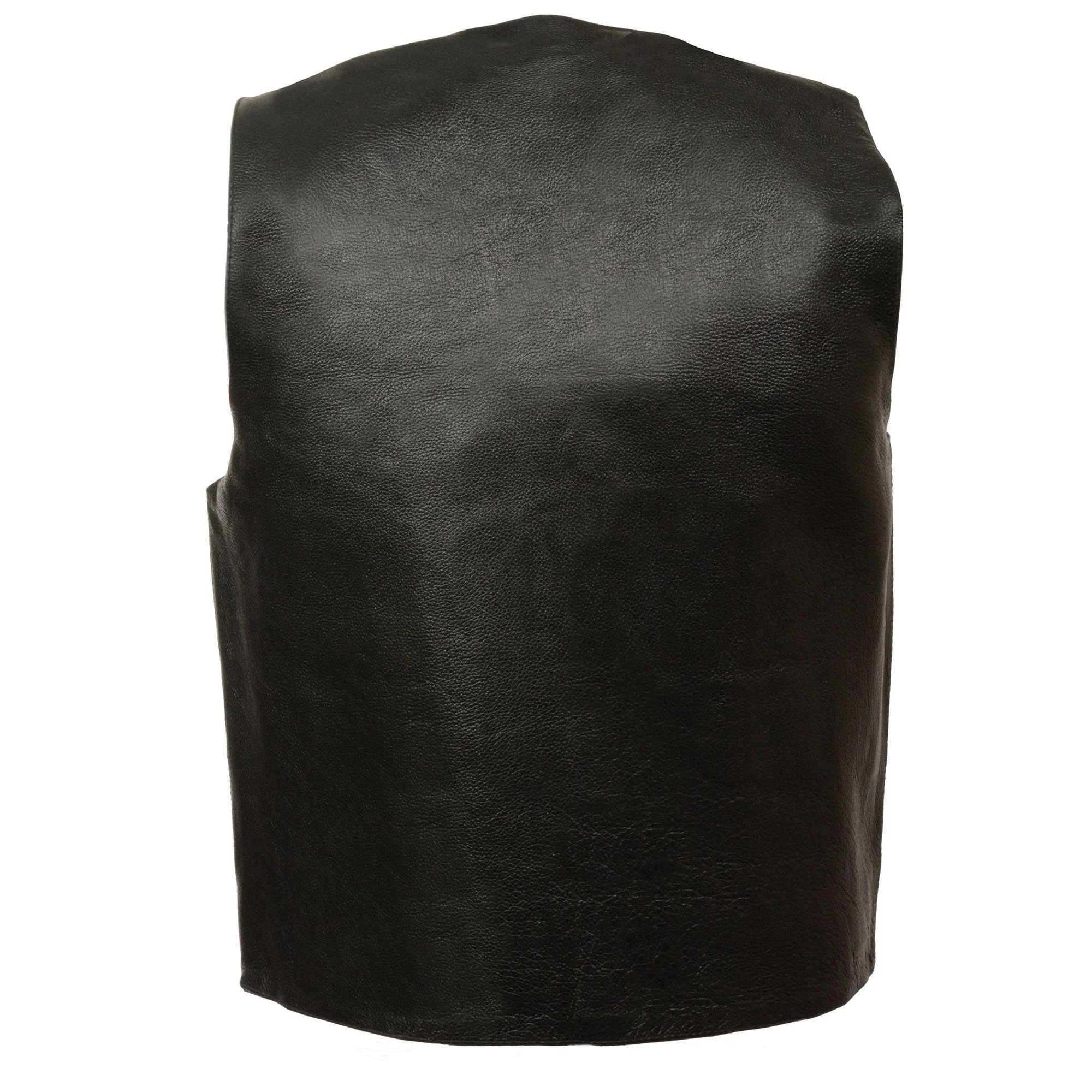Milwaukee Leather LKM3730 Men's Black Leather Western Style V-Neck Motorcycle Rider Vest with Front Snap Closure - Image 2