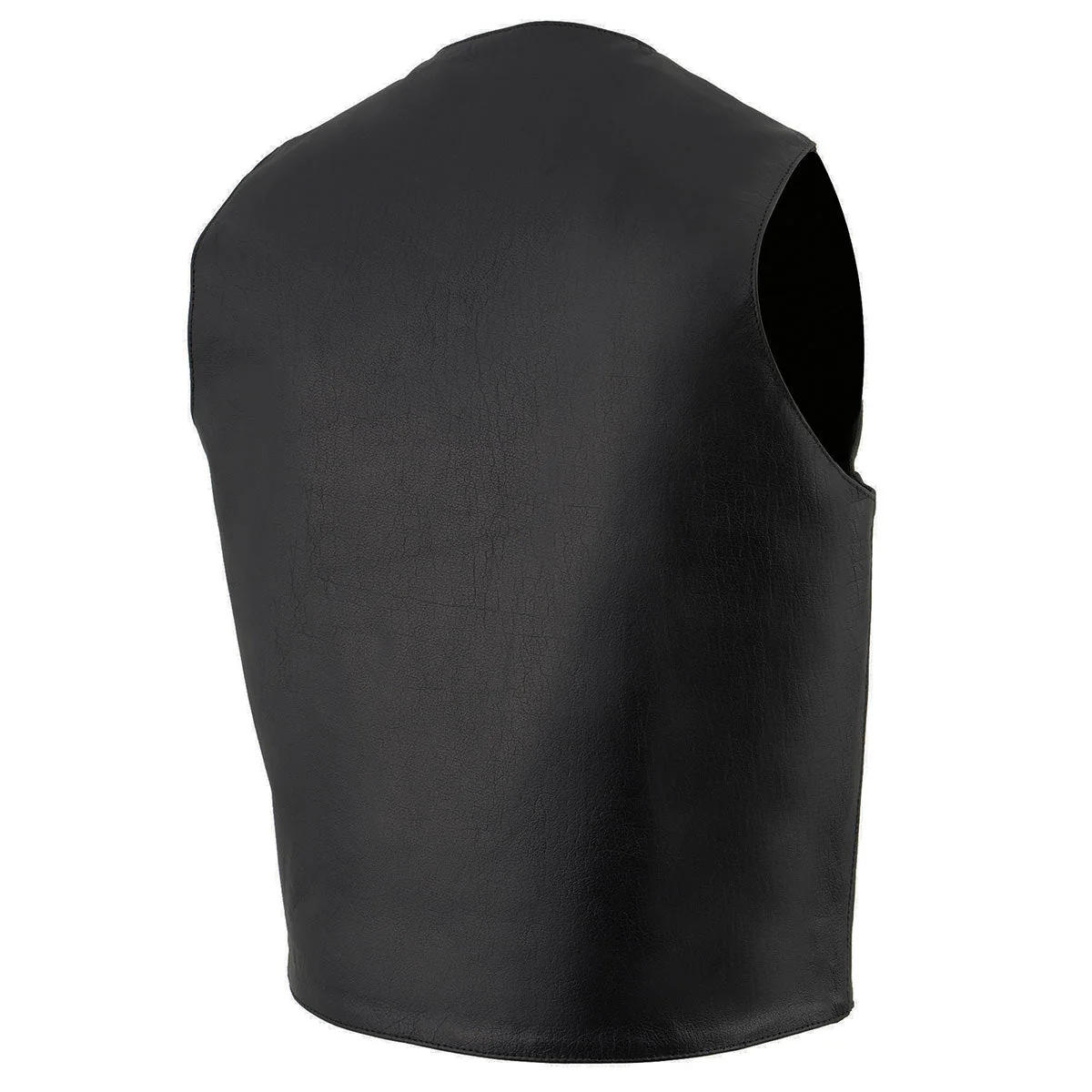Milwaukee Leather LKM3730 Men's Black Leather Western Style V-Neck Motorcycle Rider Vest with Front Snap Closure - Image 8