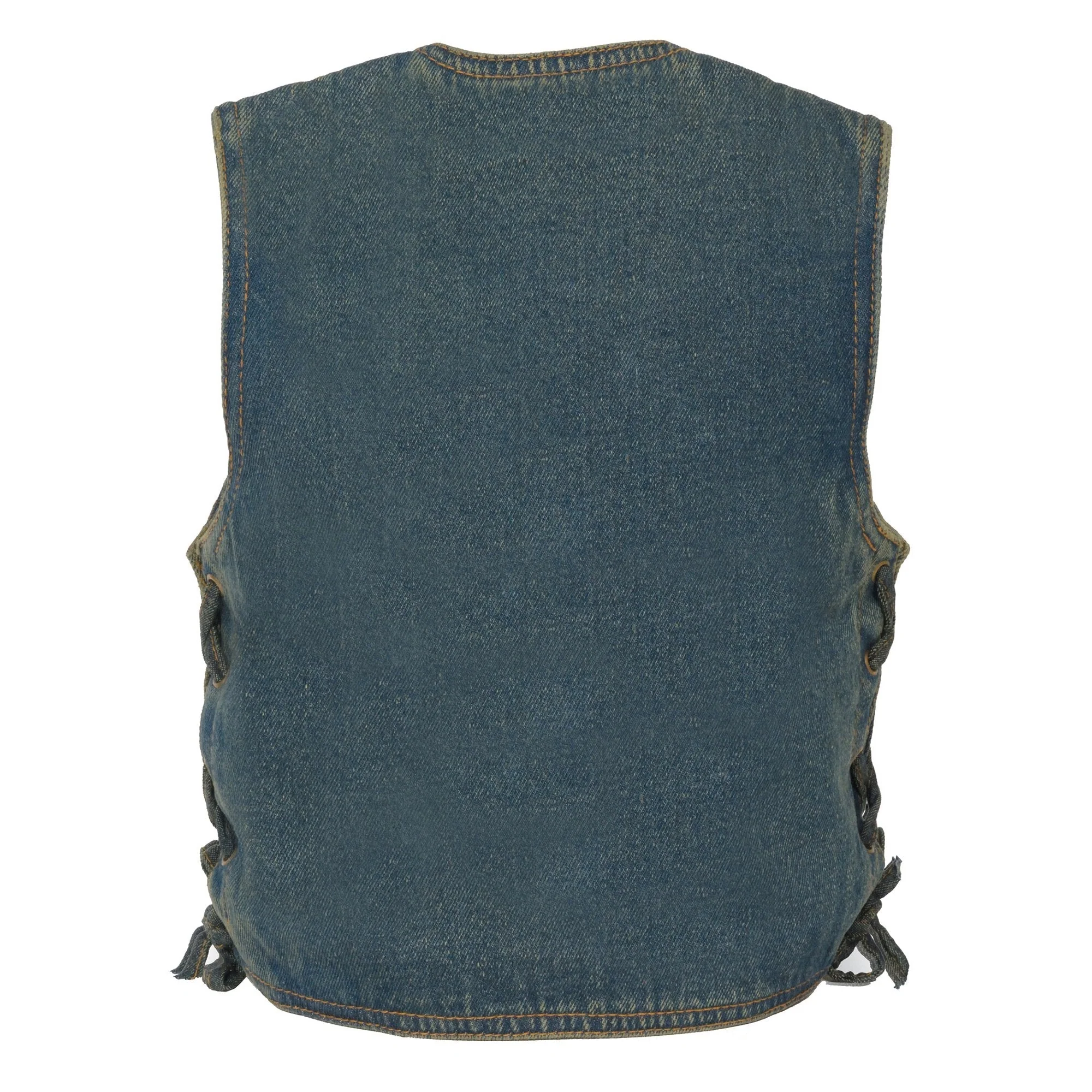 Milwaukee Leather MDK3900 Kids Classic Blue Denim Side Lace Vest - Image 2