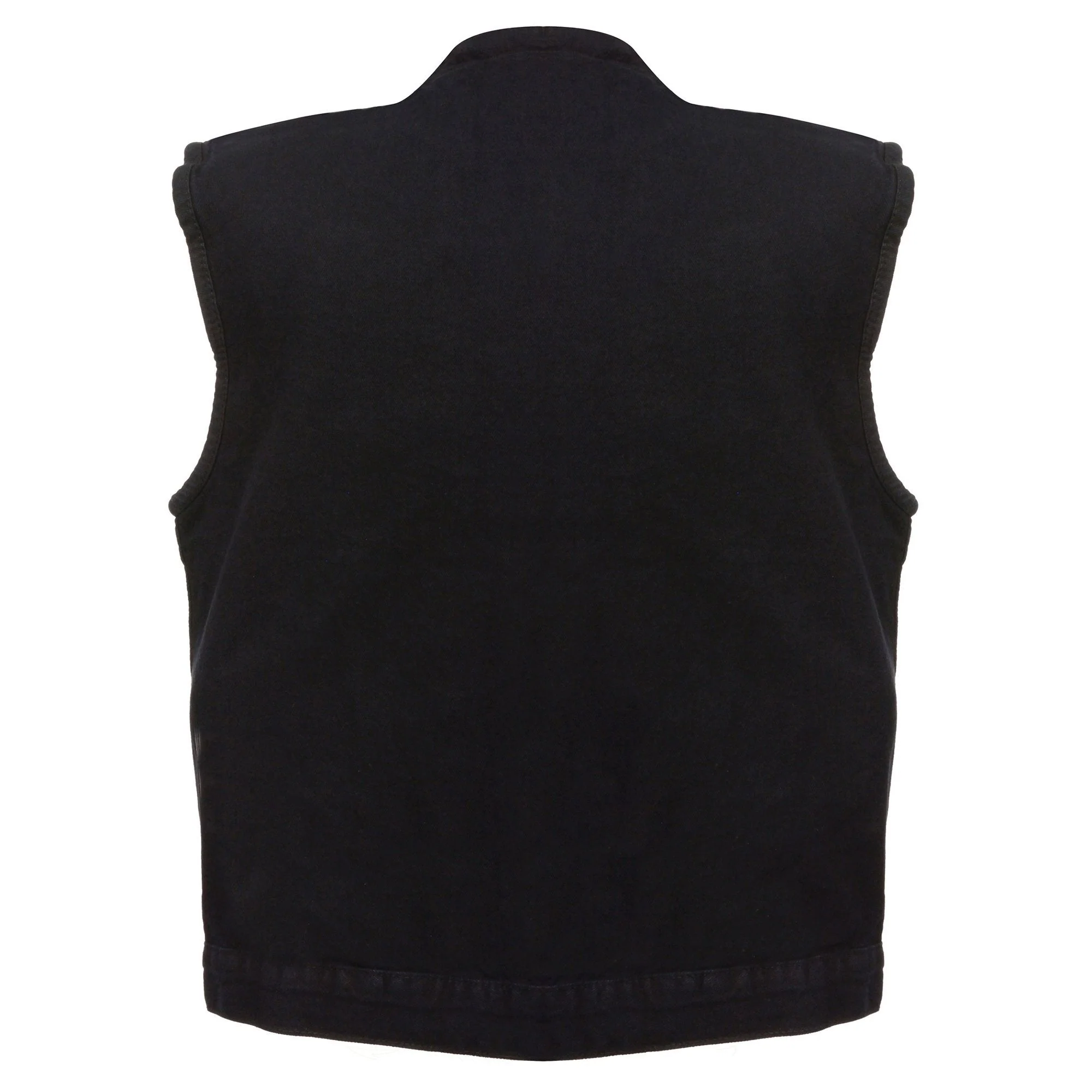 Milwaukee Leather MDM3000 Men's 'Brute' Concealed Snap Black Denim Club Style Vest w/ Hidden Zipper - Image 3
