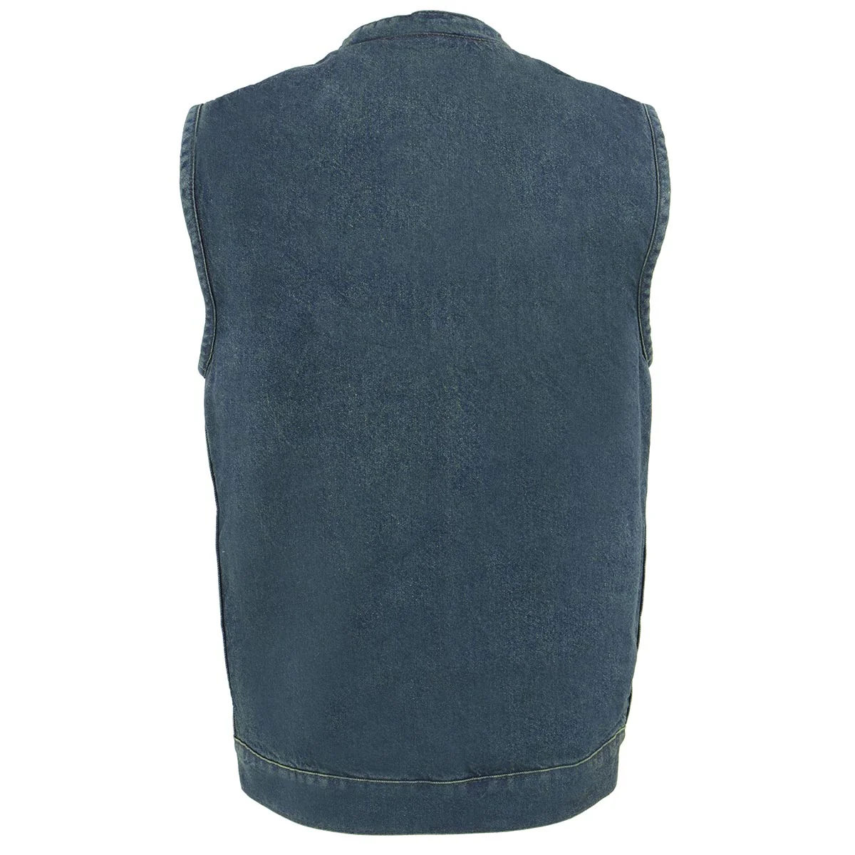 Milwaukee Leather MDM3000 Men's 'Brute' Concealed Snap Black Denim Club Style Vest w/ Hidden Zipper - Image 5