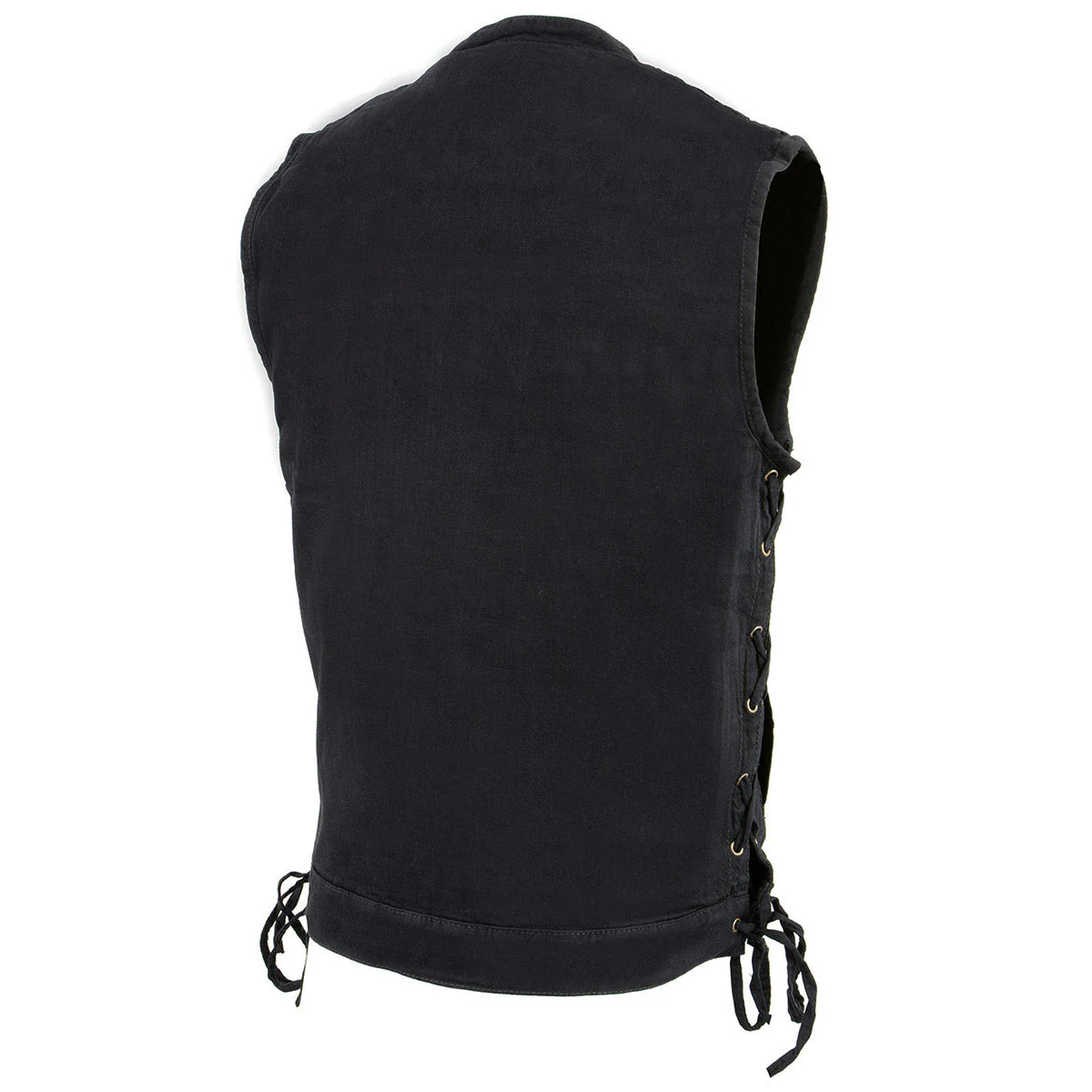 Milwaukee Leather MDM3002 Men's ‘Covert’ Black Denim Club Style Vest with Side Lace Adjustment - Image 10