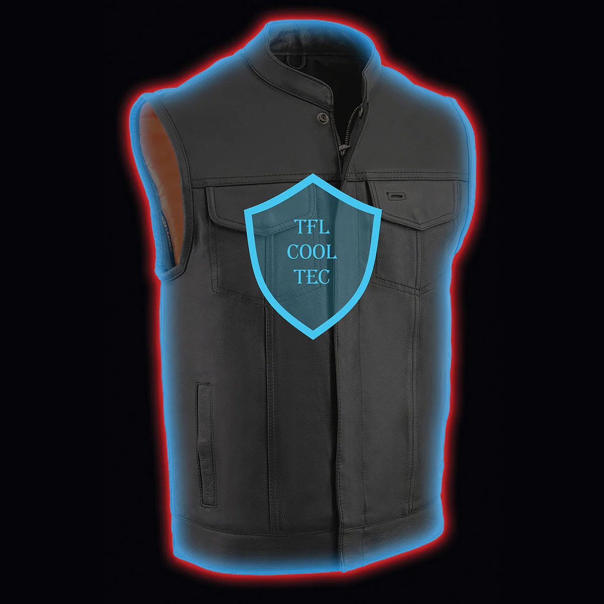 Milwaukee Leather Men's MLM3514 Black Premium Dual Closure Club Style Motorcycle Vest w/ Cool-Tec Leather Treatment - Image 19