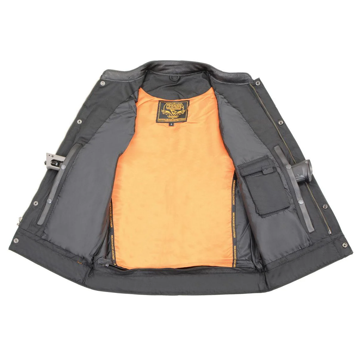 Milwaukee Leather Men's MLM3514 Black Premium Dual Closure Club Style Motorcycle Vest w/ Cool-Tec Leather Treatment - Image 4