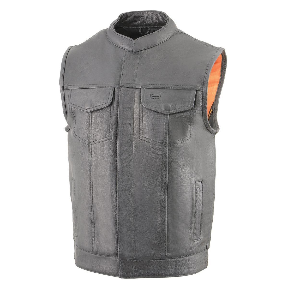 Milwaukee Leather Men's MLM3514 Black Premium Dual Closure Club Style Motorcycle Vest w/ Cool-Tec Leather Treatment - Image 9