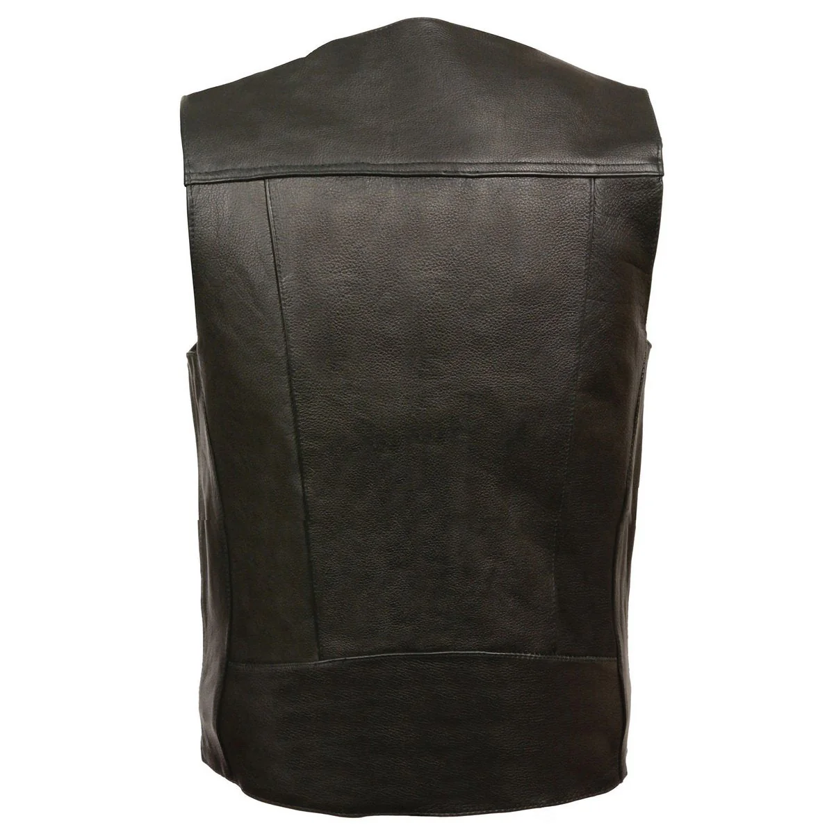 Milwaukee Leather ML1368 Men's Black Premium Leather V-Neck Motorcycle Rider Vest w/ Buffalo Nickel Snaps Closure - Image 3