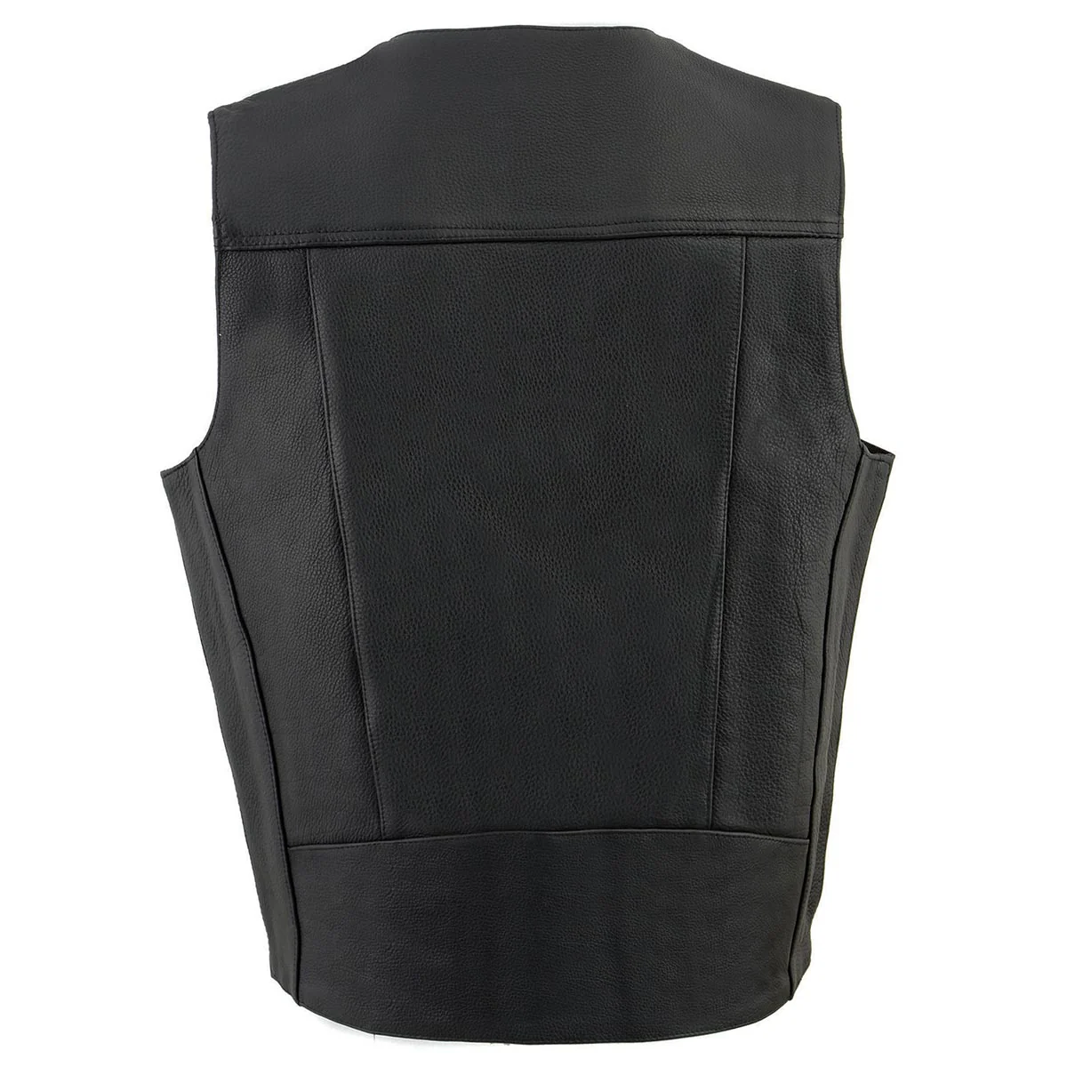 Milwaukee Leather ML1368 Men's Black Premium Leather V-Neck Motorcycle Rider Vest w/ Buffalo Nickel Snaps Closure - Image 5