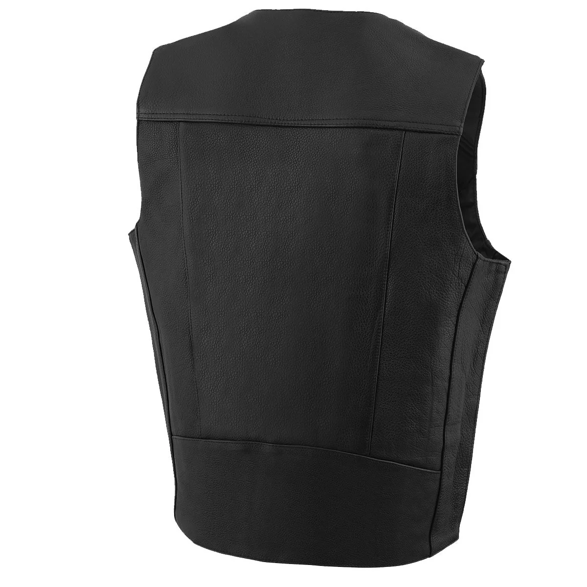 Milwaukee Leather ML1368 Men's Black Premium Leather V-Neck Motorcycle Rider Vest w/ Buffalo Nickel Snaps Closure - Image 9