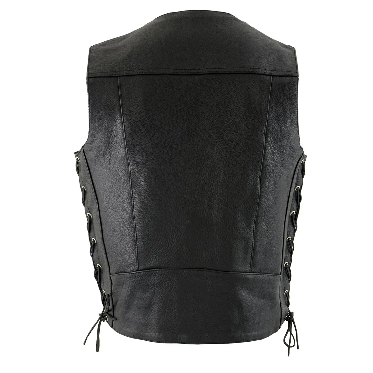 Milwaukee Leather ML1369 Men's Black Premium Leather Side Lace Motorcycle Rider Vest w/ Buffalo Nickel Snaps Closure - Image 11