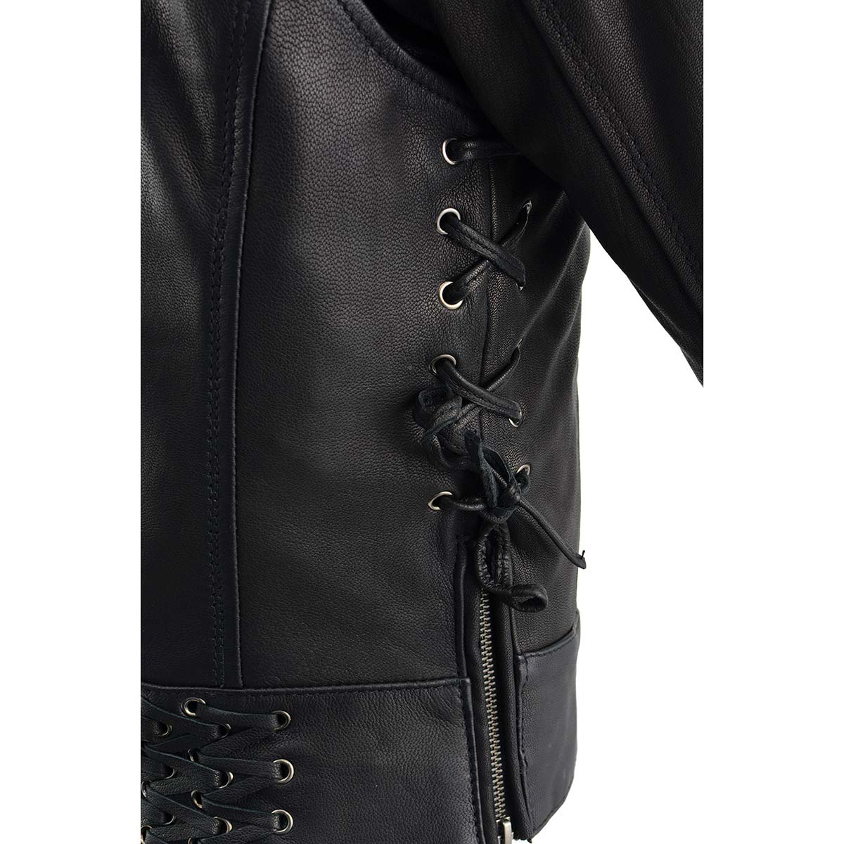 Milwaukee Leather MLL2525 Women's Black Leather Lightweight Lace to Lace Jacket - Image 10
