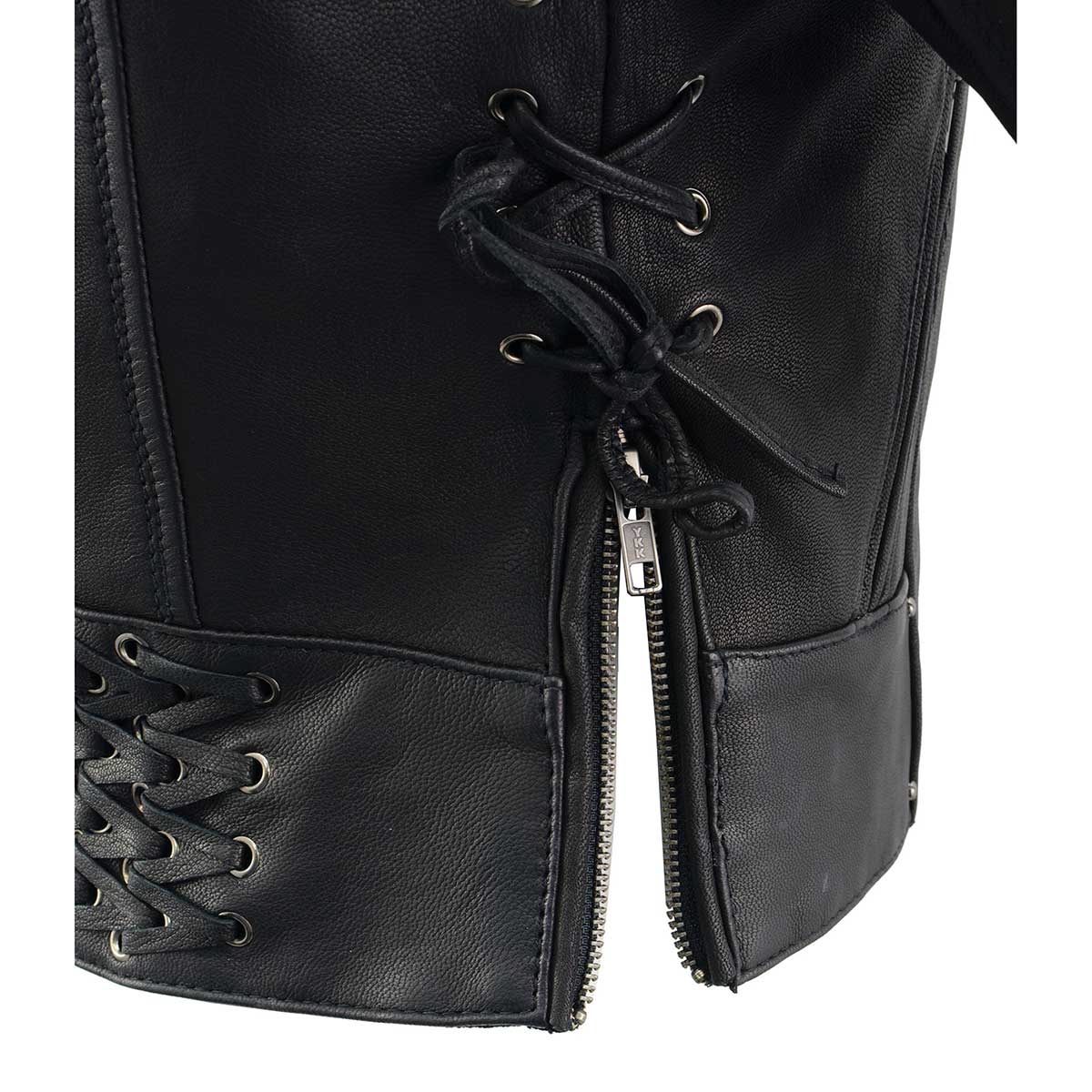 Milwaukee Leather MLL2525 Women's Black Leather Lightweight Lace to Lace Jacket - Image 11