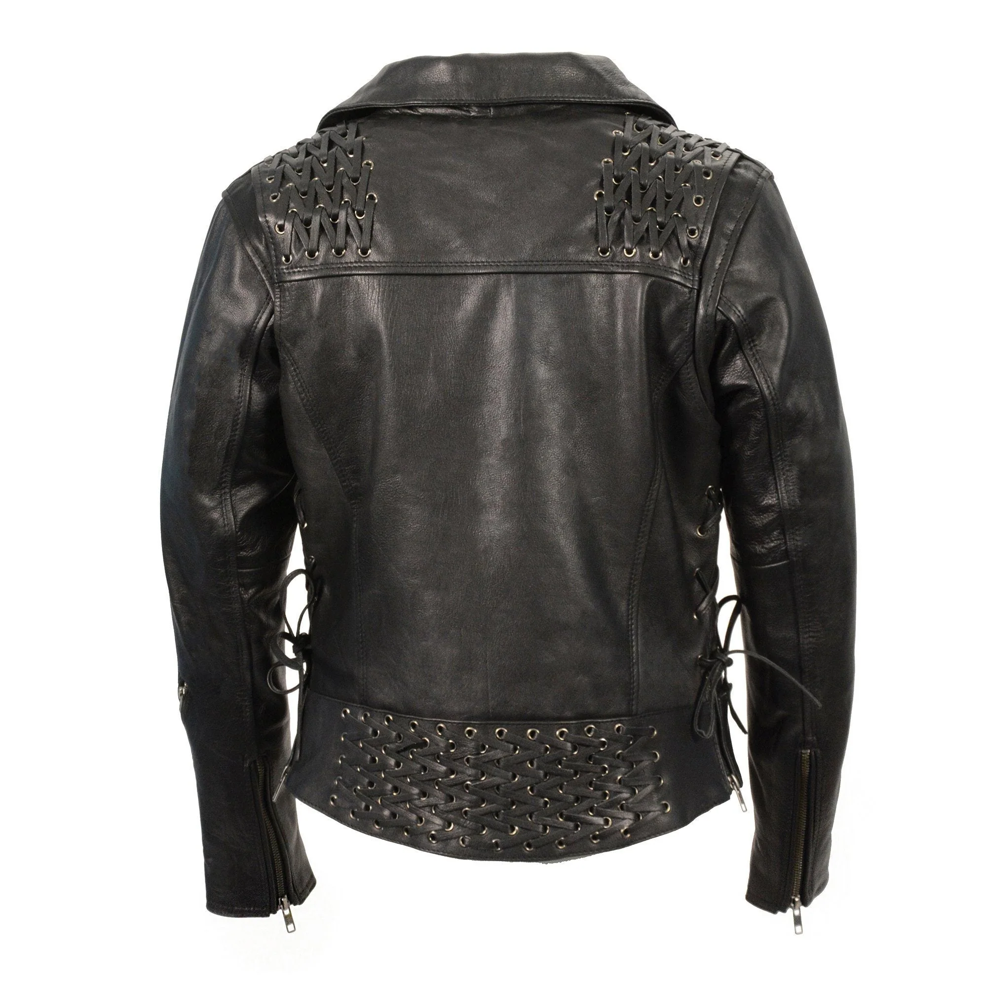 Milwaukee Leather MLL2525 Women's Black Leather Lightweight Lace to Lace Jacket - Image 3