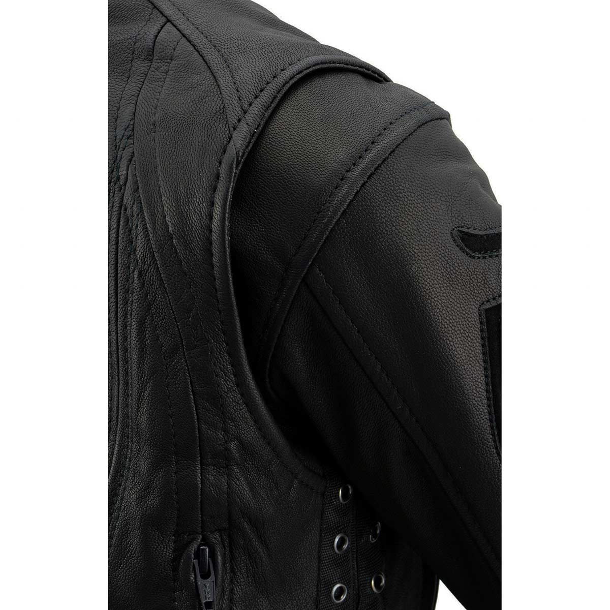 Milwaukee Leather MLL2535 Women's Black Leather Lightweight Scuba Racer Jacket - Image 10