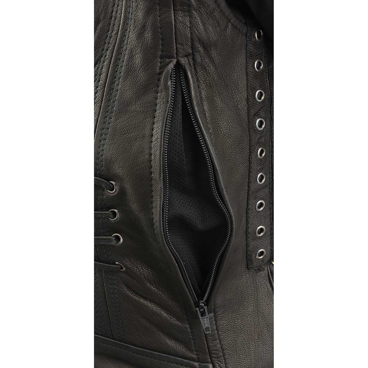 Milwaukee Leather MLL2535 Women's Black Leather Lightweight Scuba Racer Jacket - Image 12