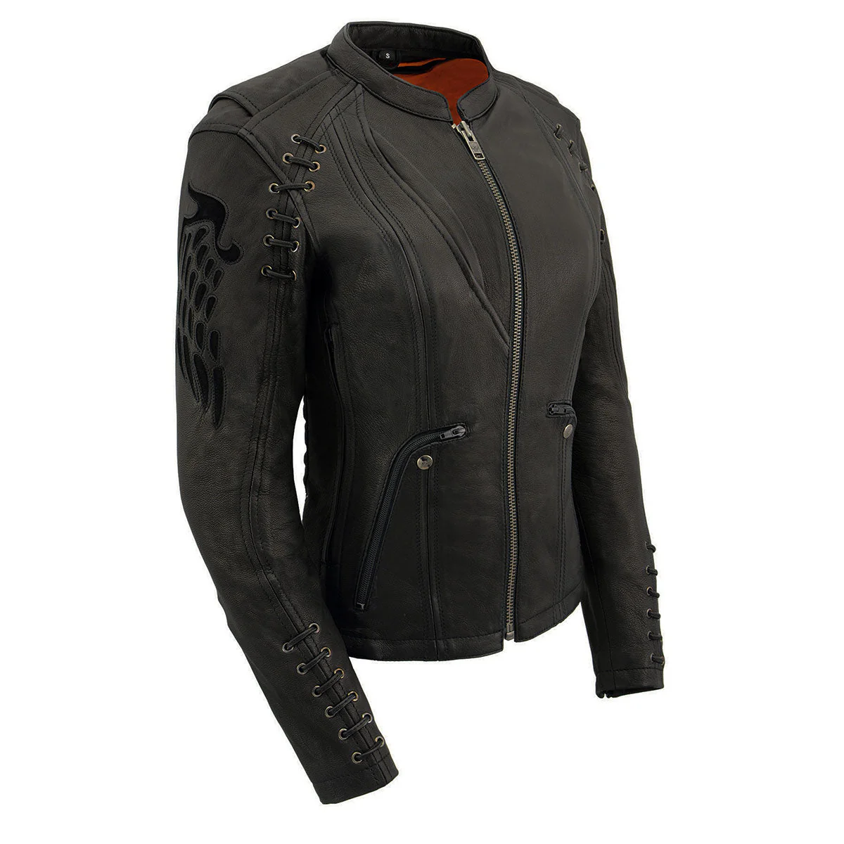 Milwaukee Leather MLL2535 Women's Black Leather Lightweight Scuba Racer Jacket - Image 5
