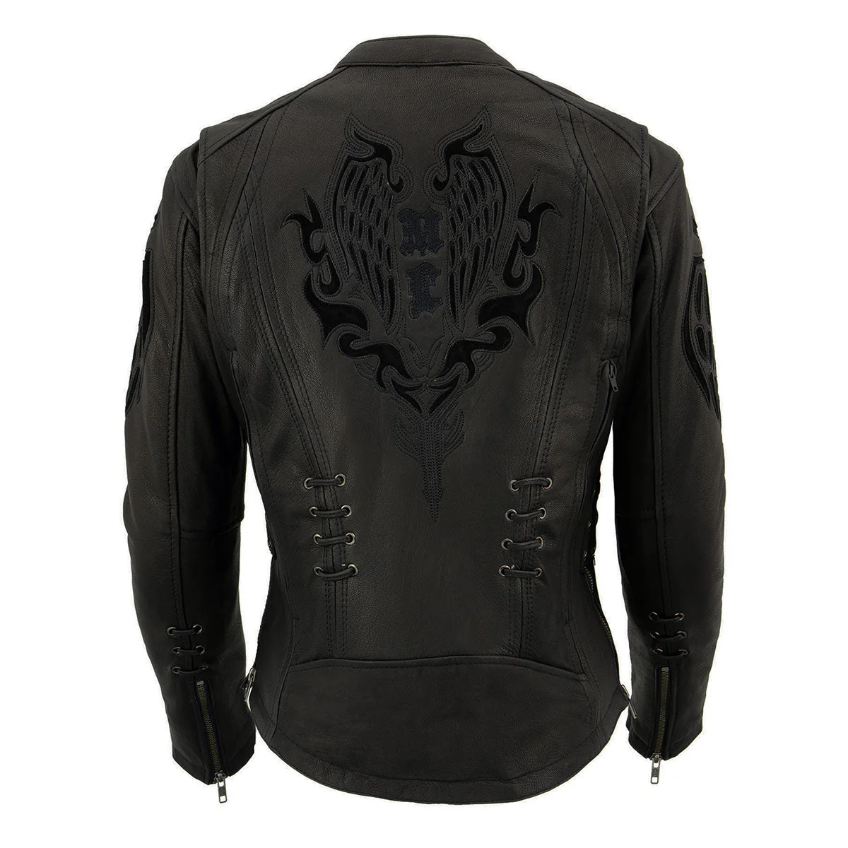 Milwaukee Leather MLL2535 Women's Black Leather Lightweight Scuba Racer Jacket - Image 6